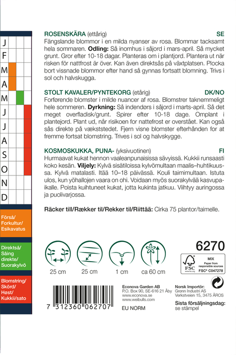 Frö Rosenskära 'Sensation Gloria' Weibulls